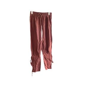 NWT brown Makkrom Pirate Viking Costume Tapered leg lace-up ankle trousers Sz S